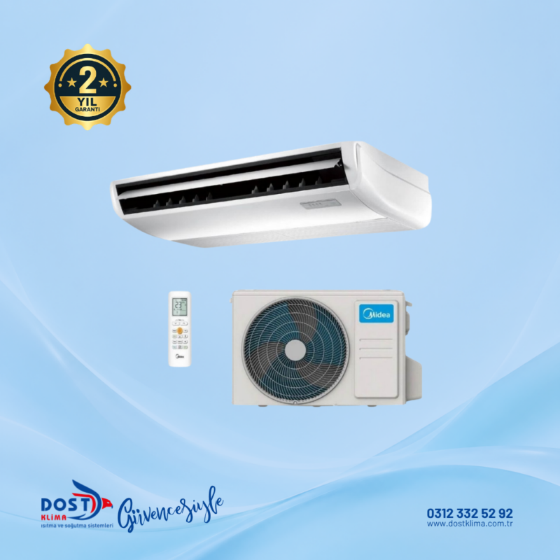 MIDEA YER TAVAN TİPİ INVERTER KLİMA MUE-24HRFNX(GA) / MOX430U-24HFN8-Q(GA) 24000 BTU
